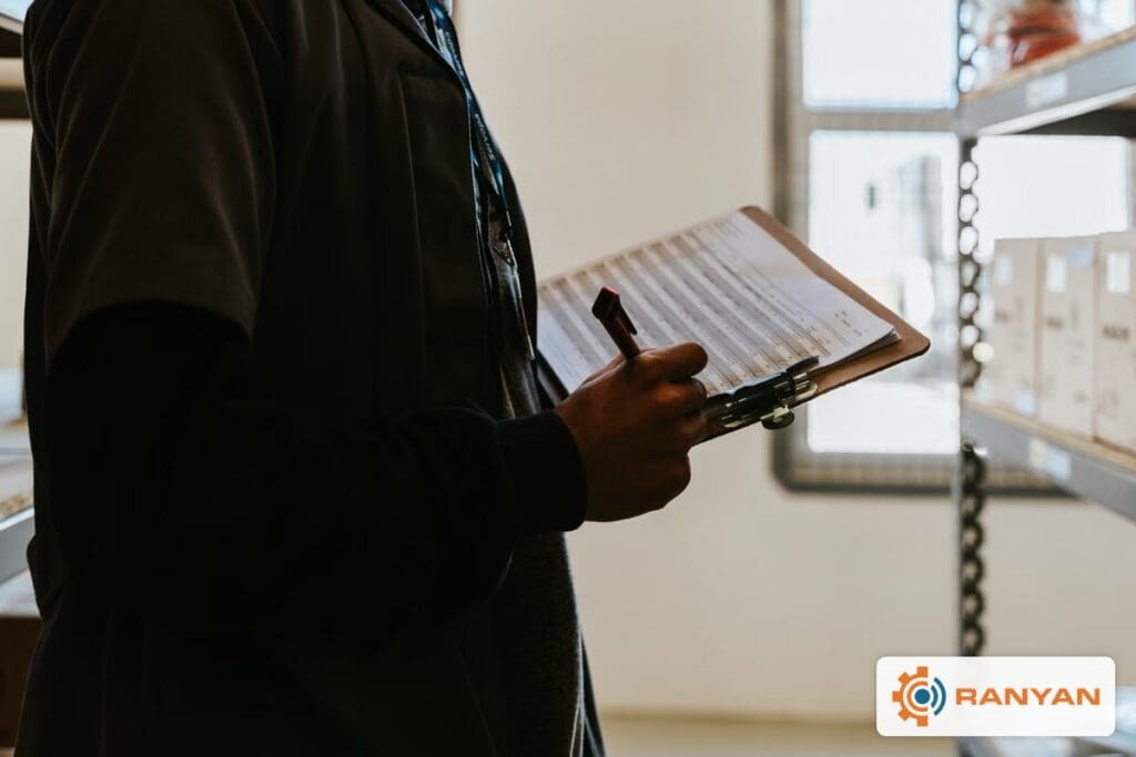 Manager Quality Check with a Clipboard Checklist Manager Quality Check with a Clipboard Checklist
